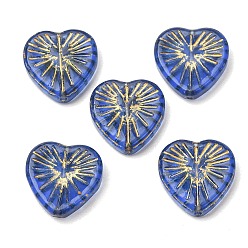 Medium Blue Handmade Lampwork Beads, Heart, Medium Blue, 18.5x18.5x5.5mm, Hole: 1.4~1.5mm, about 34pcs/bag