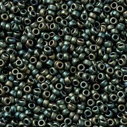 (RR2008) Matte Metallic Patina Iris MIYUKI Round Rocailles Beads, Japanese Seed Beads, 15/0, (RR2008) Matte Metallic Patina Iris, 1.5mm, Hole: 0.7mm, about 27777pcs/50g