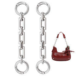 Нержавеющая Сталь Цвет 2 шт. удлинители ремней для сумок из сплава, принадлежности для изготовления кошельков, платина, 12 см