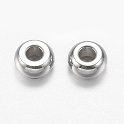 Stainless Steel Color 304 Stainless Steel Beads, Flat Round, Stainless Steel Color, 4x2mm, Hole: 1mm