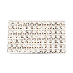 Кристалл Aurora(jm) пришиваем горный хрусталь, граненый стеклянный горный хрусталь, многожильных ссылки, с латунной оправой золотистого цвета, закругленный квадрат, кристалл, 8.8x8.8x5.5 мм, отверстие : 1 мм