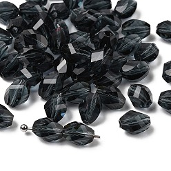 Прусский Синий К 9 стекло, имитация Австрийские кристаллические шарики, класс AAA, граненые, двухконусные, берлинская лазурь, 6x8 мм, отверстие : 0.7~0.9 мм