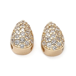 Light Gold Латунь со стеклянными многожильными звеньями K9, без кадмия, без никеля и без свинца, слеза, золотой свет, 9x6x6 мм, отверстие : 5x1.5 мм