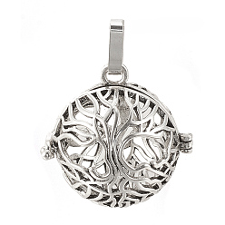 Античное Серебро Подвески из латуни, без никеля , для ожерелья, полый круглый, античное серебро, 28x28x24 мм, отверстие : 3x7 мм, внутренней меры: 21 мм