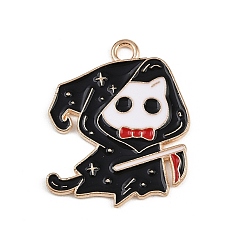 Skull Подвески из сплава хэллоуина с эмалью, череп, 25x21.5x1.5 мм, отверстие : 2 мм