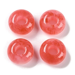 Красный 2 оттенок полимер европейский бисер, бусины с большим отверстием, рондель, красные, 13.5x8 мм, отверстие : 5 мм