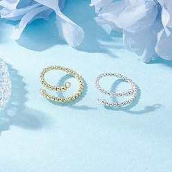 Платиновый & Золотой 2 шт 2 цвета гальванизированные немагнитные синтетические гематитовые бусины манжеты кольца, женское кольцо из латунной проволоки, платиной и золотом, 2.5 мм, внутренний диаметр: 21 мм