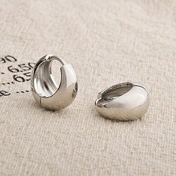 Платина Латунные серьги обруча, платина, 17x16.5x10 мм