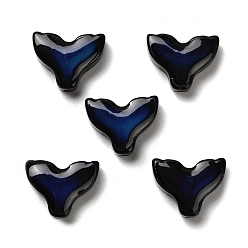 Черный Стеклянные бусины, чувствительные к температуре бусины, меняющие цвет, русалка хвост, чёрные, 12x15x5 мм, отверстие : 1.2 мм