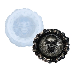 White DIY Silicone Skull Ashtray Molds, Resin Casting Molds, for UV Resin, Epoxy Resin Craft Making, White, 135x52mm, Inner Diameter: 80mm