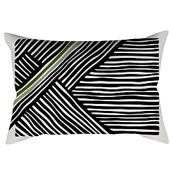 Stripe Fundas de almohada de poliéster abstractas de geometría de estilo nórdico serie verde, fundas de colchón, para sofá cama, Rectángulo, raya, 300x500 mm