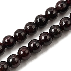 Granat Granat runde Perlen-Stränge, 5 mm, Bohrung: 0.5 mm, ca. 76 Stk. / Strang, 15 Zoll