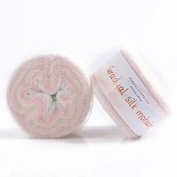 Розовый 2-слойная пряжа, градиент цвета, для вязания спицами и крючком, туманная роза, 0.5 мм