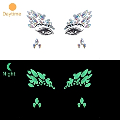 Цветок Светящиеся в темноте съемные временные водонепроницаемые бумажные наклейки для татуировок, старинный белый, 14.5x17 см