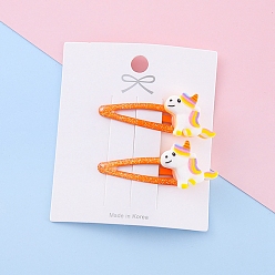 Оранжевый Металлические заколки для волос, единорог, аксессуары для волос для женщин и девочек, оранжевые, 50 мм, 2 шт / комплект