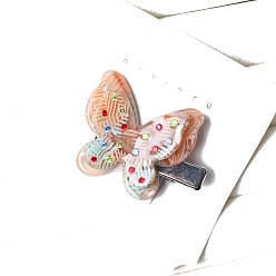 Розовый Заколки для волос из ацетата целлюлозы в форме бабочки из кожи аллигатора, аксессуары для волос для густых волос девушки, туманная роза, 40x35x10 мм