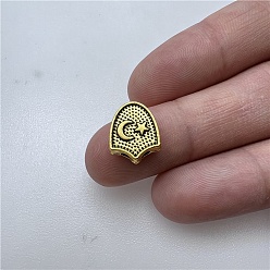 Античное Золото Сплавочные овальные бусины тибетского стиля , кисточка вилка линкер, античное золото , 13x11 мм, отверстие : 2 мм, Около 330 шт / 500 г