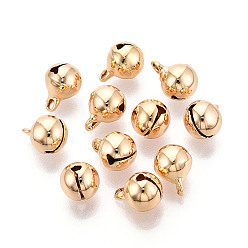 Настоящее золото 18K Железа прелести, колокол, реальный 18 k позолоченный, 10x7.5 мм, отверстие : 1.6 мм