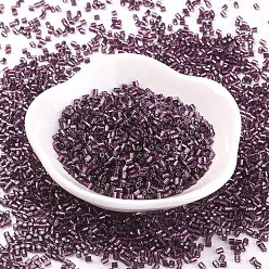 Фиолетовый Стеклянные бусины matsuno mgb, японский бисер, серебристые выложены круглые отверстия стеклянные бусины, два среза, шестиугольник, фиолетовые, 11/0, 2x2x2 мм, отверстие: 0.8 мм, о 41000pcs / мешок, 450g / мешок