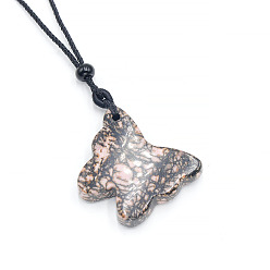 Родонит Природные подвески родонит, бабочки прелести, 26~30x32~35 мм