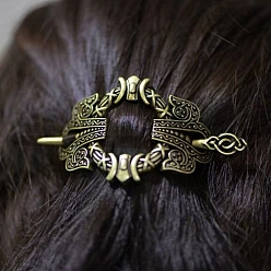 Античная Бронза Палочки для волос из сплава старинного костюма, заколки-цветы для длинных волос косы заколки, античная бронза, 75x48 мм