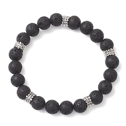 Лавовый камень Браслеты из бусин из натуральной лавы, эластичные браслеты для женщин, круглые, бусина : 8.8 mm, внутренний диаметр: 1.97 дюйм (5 см)