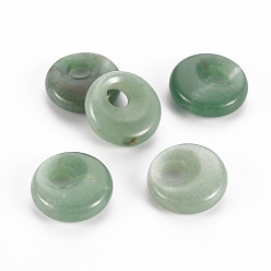 Green Aventurine Natural Green Aventurine Pendants, Donut/Pi Disc, 17.5~18.5x5.5mm, Hole: 5.5mm