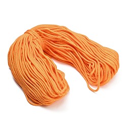 Dark Orange Nylon Braided Cord, Binding Rope, Round, for DIY Craft, Dark Orange, 4mm