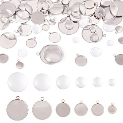 Нержавеющая Сталь Цвет Сделай сам пустой купол 304 наборы для изготовления подвески из нержавеющей стали, цвет нержавеющей стали, лоток : 10~30 мм, 9.5~36x10~31x2~7 мм, отверстие : 2.2~3 мм