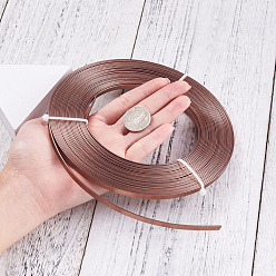 Camel Aluminum Wire, Bendable Metal Craft Wire, Flat Craft Wire, Bezel Strip Wire for Cabochons Jewelry Making, Camel, 5x1mm, about 32.8 Feet(10m)/roll