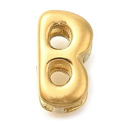 Letter B Ионное покрытие (ip) 304 подвески из нержавеющей стали, реальный 14 k позолоченный, В письме, 9x5x4.5 мм, отверстия : 4x2 mm и 3x2 мм