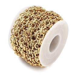 Золотой 304 кольцо из нержавеющей стали с плоскими круглыми звеньями, несварные, ионное покрытие (ip), с катушкой, золотые, 8x1.5 мм