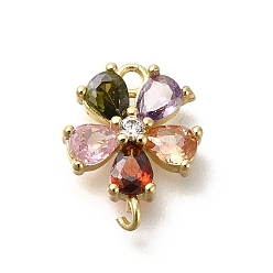 Настоящее золото 18K Латунные микро проложить кубического циркония подвески, без кадмия, без никеля и без свинца, , реальный 18 k позолоченный, 12.5x10.5x3 мм, отверстие : 1.2/1.4 мм