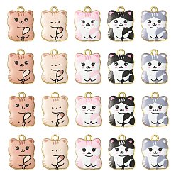 (52) Непрозрачная лаванда 30шт 5 подвески из сплава с принтом в стиле, золотые, без кадмия, без никеля и без свинца, подвески в форме кошки, разноцветные, 22x17x3 мм, отверстие : 2 мм, 6 шт / стиль