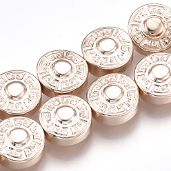 Rose Gold Plated Electroplate Non-magnetic Synthetic Hematite Beads Strands, Flat Round, Rose Gold Plated, 8x4mm, Hole: 1mm, about 50pcs/strand, 15.7 inch