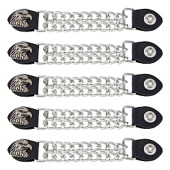 Eagle 5 удлинительная цепочка для жилета из сплава и искусственной кожи, украшение в стиле панк, плоско-круглые, орел, 176~178x26~27x10.5~11.5 мм