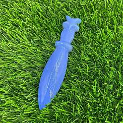 Опал Резные фигурки кинжала из опалита, для домашнего офиса настольный орнамент фэн-шуй, 120 мм