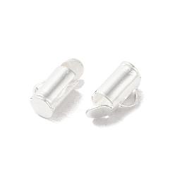 Посеребрённый Латуни мозг заканчивается, колонка, 925 серебро покрытием, 8x4 мм, отверстие : 1 мм, внутренний диаметр: 3 мм