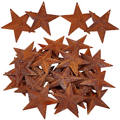 Sienna Rust Iron Big Pendants, Star, Sienna, 59x62x6mm, Hole: 2.5mm