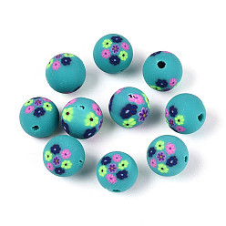 Светлый Морско-зеленый Бусины из полимерной глины , круглые, светло-зеленый, 8 мм, отверстие : 1.6~2 мм