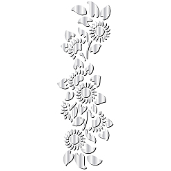 Цветок 2шт. наклейки на зеркальную стену, квадратный, самоклеющиеся акриловые зеркальные листы, с 30шт плоскими круглыми акриловыми двусторонними кругами, рисунок лепестка, наклейка: 300x300x1 мм