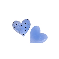 Темно-Голубой Кабошоны из смолы, сердце, глубокое синее небо, 33x35 мм
