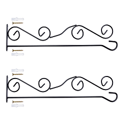 Black Iron Flag Wall Hanger, Flagpole Garden Flag Holder, for Outdoors Courtyard, Black, 41x10.5x1.55cm