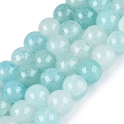 Бледно-бирюзовый Запеченная краска, потрескавшиеся стеклянные бусины, нити, бусы из искусственного камня, круглые, бледные бирюзовая, 8~8.5 мм, отверстие : 0.9~1.2 мм, около 100~108 шт / нитка, 29.33~31.30 дюйм (74.5~79.5 см)