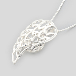 Argent 925 colliers avec pendentif cage en argent sterling, avec cachet 925, ailier, argenterie, 16 pouce (40.5 cm)), mesure intérieure: 8.5x7.5 mm