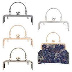 (52) Непрозрачная лаванда 4шт. 4 цвета, железная ручка для сумки в виде цветка, рамка, Для пошива сумки, разноцветные, 150x200x19 мм, 1 шт / цвет