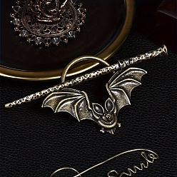 Античная Бронза Заколка для волос в стиле «летучая мышь» в готическом стиле, палочки для волос, Держатель конского хвоста, античная бронза, 130x64 мм