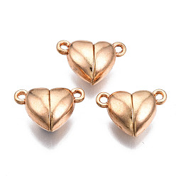 Light Gold Магнитные застежки из металлического сплава с петлями, без кадмия, без никеля и без свинца, сердце, золотой свет, 10.5x16x7 мм, отверстие : 1.2 мм