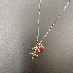 Стрелец Ожерелья из сплава созвездия со стразами Siam Light для женщин и мужчин, золотые, Стрелец, 15.75 дюйм (40 см)