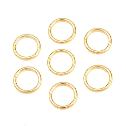 Настоящее золото 18K Латунь закрыт прыжок кольца, круглые, реальный 18 k позолоченный, 18 датчик, 8.5x1 мм, внутренний диаметр: 6.5 мм, о 50 шт / комплект